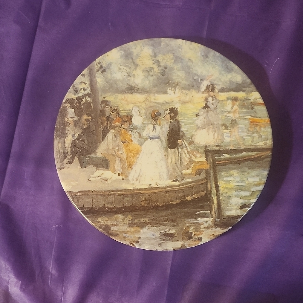 Round Impressionist Art Plate